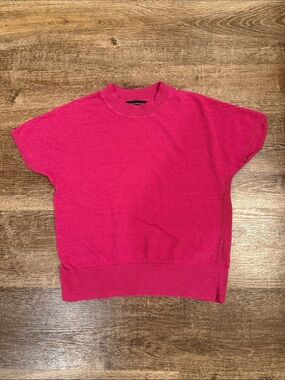 Banana Republic Bright Raspberry Short Sleeve Crewneck